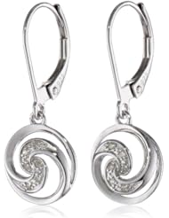 Sterling Silver Swirl Diamond Earrings (0.03 cttw, I-J Color, I2-I3 Clarity)