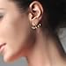 Penderie 3 Pairs Mixed Color Front & Back Earrings Stainless Steel Ear Studs Earbobs Ear Clips