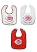 Cincinnati Reds 3 Pack Snap Bib Set