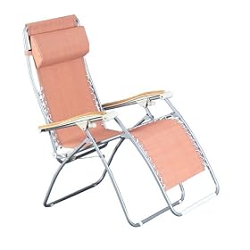 Faulkner Standard Recliner Terra Cotta Mesh with Wood Arms