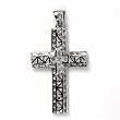 STERLING SILVER MEN'S PENDANT W/CZ 70mm - Cross
