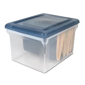 <b>Clear File Box with Blue Lid - Set of 2 by Iris</b>