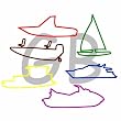 24/pk Watercraft Shaped Silicone Rubber Bands Bracelets
