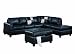Bobkona Hampshire Collection 3-Piece Sectional Sofa, Black