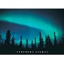 Northern Lights (Aurora Borealis, Blue) Framed Art Poster Print - 24" X 36"