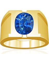 18K Yellow Gold Cushion Cut Blue Sapphire Solitaire Ring