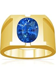 14K Yellow Gold Cushion Cut Blue Sapphire Solitaire Ring