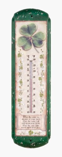 Irish Blessing Shamrock Indoor/Outdoor Thermometer