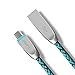 IMKEY® Premium 6.5 Feet Zinc-Alloy Braided Micro USB 2.0 Sync Data Fast Charging Cable For Samsung Galaxy S7/ S6 / Edge, S4/ S3/ Note 5 / 4 / 2,Google Nexus,LG,HTC,Nokia,Blackberry And More - (Blue)