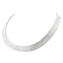 Sterling Silver 8 Rows Solid Bismarck Necklace 18"