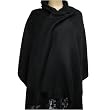Premium Solid Black Pashmina Shawl Wrap Stole Scarf (with Silk)