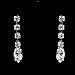 ACCESSORIESFOREVER Women Bridal Wedding Prom Fashion Jewelry Set Crystal Rhinestone V Shape Drop Necklace Silver Clear