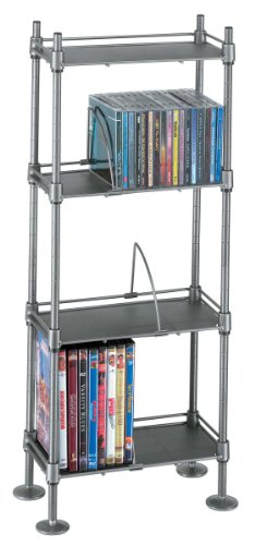 Atlantic Translucence SHF4T77 100 CD 51 DVD BluRay Games 4-Tier Media Rack Titanium BlackB00009UHFU