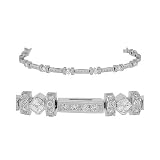 Diamond Bracelet - Platinum Diagonal Bar-Style Diamond Tennis Bracelet