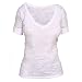 White All Over Classic Print Burnout Burn Out Partially See through Deep V Tee, Fashion Forward!