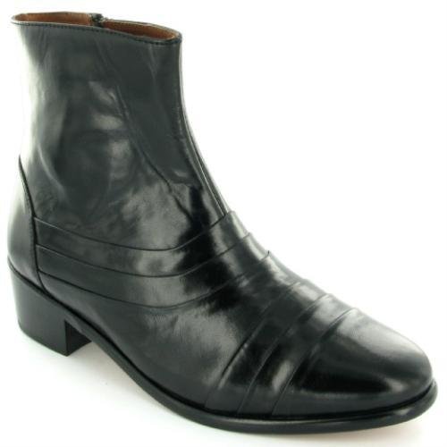 Mens Tycoons Cuban Heel Formal Ankle Boots Black 9