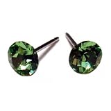 Peridot Diamond Cut Swarovski Austrian Crystal Post Earrings, 5mm