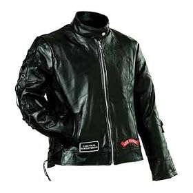 Ladies Rock Design Genuine Buffalo Leather Motorcycle Jacket