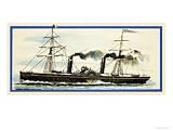 The American Paddle Steamer Vanderbilt Art Giclee Poster Print by John S. Smith, 24x18