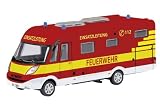 Dickie-Schuco 452587300 - Schuco - Hymermobil B-Kl. SL FW 1:87 Feuerwehr, rot, Vitrine mit Touchbox