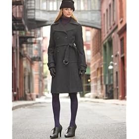 Steve Madden Double-Breasted Wool Trench Coat by Steve Madden