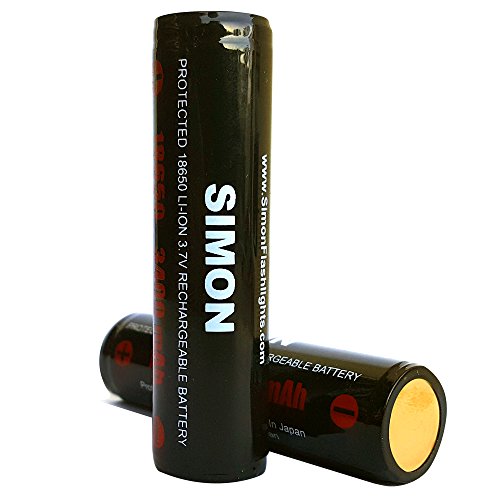 3400mAh TWO 18650 PROTECTED Panasonic 18650 Rechargeable Battery - High Performance - 3.7 Volt - Dual Protection For High Performance Flashlights