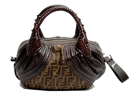 Fendi Authentic Bauletto Spy Zucca Handbag Bag
