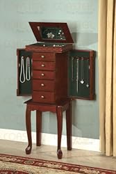 Coaster 900115 Jewelry Armoire with Fluted Accents
