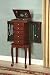 Beautiful Rich Brown Finish Jewelry Armoire with Mirror