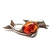 Honey Amber Sterling Silver Museum Collection Classic Dolphin Pin 19th Century