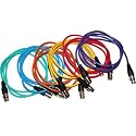 6 Pack of 6' XLR Patch Snake Cable Cords New Colored Microphone - Outboard Effects Cable