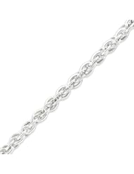 Sterling Silver Hollow Cable Chain - 7.5 Inch