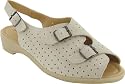 Coasters "Ethel" Ladies Suede Wide Fitting Comfort Sandal Shoes - Beige