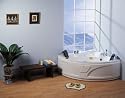 LineaAqua Albina 55 x 55 Jetted Whirlpool 2 Person Bathtub with Dual Headrests, Hand Shower, Bath Tub Filler