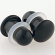 Pair of Glass Single Flared Solid Plugs: 12g Black