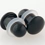 Pair of Glass Single Flared Solid Plugs: 8g Black