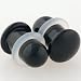 Pair of Glass Single Flared Solid Plugs: 6g Black