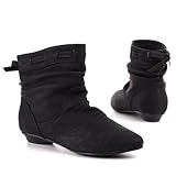 Damen Schuhe, STIEFELETTEN, BOOTS, 6662, Synthetik in hochwertiger Leder Optik, Schwarz, Gr 37