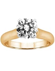 1.00 Ct Round H/I I1 Diamond 14K Yellow Gold Ring