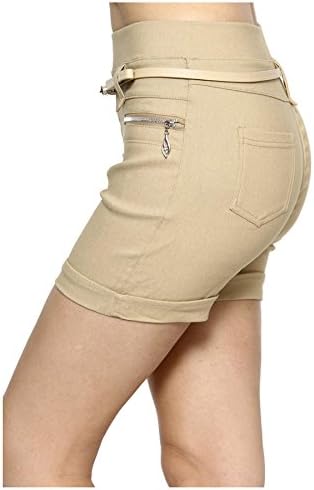 New Kathy Women's Solid High Waisted Vintage Style Shorts,BTM-SHT,LBNA1-SM