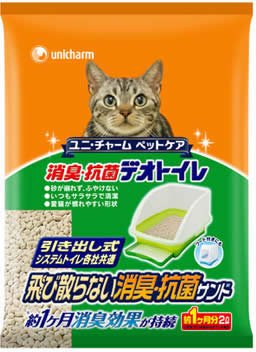 1週間抗菌・消臭デオトイレ 飛び散らない消臭・抗菌サンド 2L