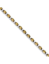 Sterling Silver Whiskey Quartz & White Topaz Bracelet