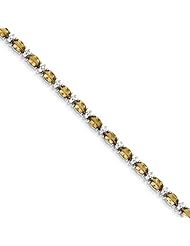 Sterling Silver Whiskey Quartz & White Topaz Bracelet