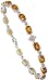 14k White Gold 7 Bracelet, w/ 0.74 Carat Round Top Light Brown Diamonds & 6.74 Carats Oval Cut Citrine Stones, 4.5mm wide