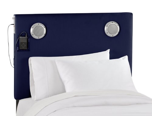 Jammin' Full Kids Mp3 Headboard By Skyline Furniture In Navy Cotton