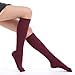 Fytto Style 1020 Women's Comfy Compression Socks, 15-20mmhg, Knee High, Burgundy, Small Size