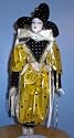 17.5 Inch Harlequin Porcelain Doll with Doll Stand