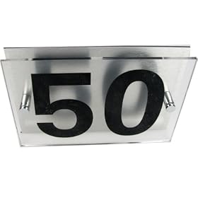House Number Sign/Plaque Brushed Aluminium & Acrylic