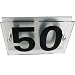 House Number Sign/Plaque Brushed Aluminium & Acrylic
