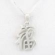 Asian GOOD LUCK Symbol Pendant in Sterling Silver on a 16" Box Chain, #8480